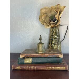 Figural Floral Brass Bell 1960s Vintage Home Decor